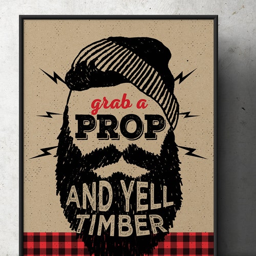 Lumberjack Party Photo Booth Props Photobooth Props | Etsy