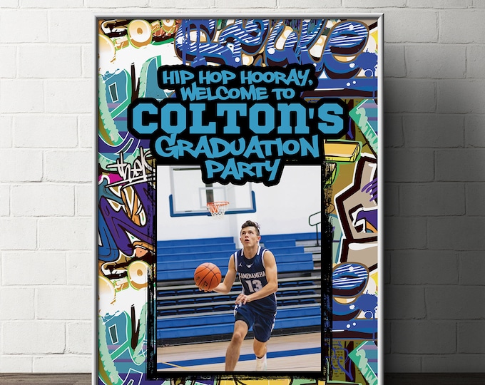 Fresh Prince, Welcome sign,Welcome poster, Birthday, Baby Shower, Hip Hop, 90s, party decor, Graffiti, graduation party, 90s theme