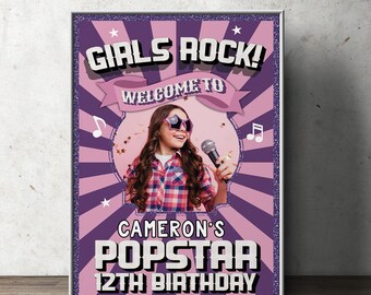 Welcome Party sign, Pop Star party, Rock Star party, baby shower, party decorations, party supplies, rockstar, rockstar sign, birthday