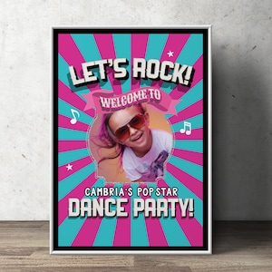 Welcome Party sign, Pop Star party, Rock Star party, baby shower, party decorations, party supplies, rockstar, rockstar sign, birthday
