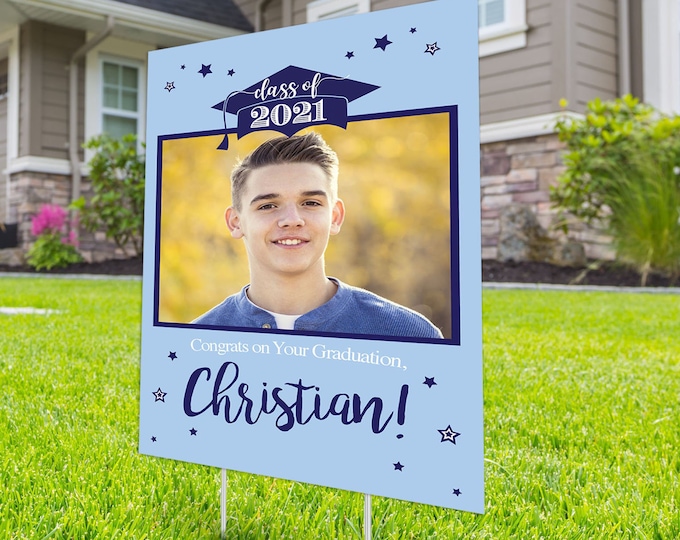 Class of 2022 Graduation, Digital file only, Photo Yard Sign design,High School Senior, Welcome Sign Congrats, Graduation lawn sign