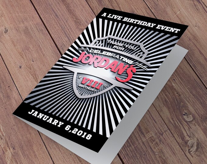 Thank You Card - Greeting Card - Wrestling thank you, wrestle party, boy's birthday, 30th, 40th, boxing, fighting, wrestling party