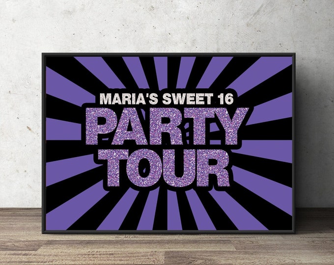 Welcome sign, limo Birthday party, party bus, poster, sign, birthday party decor, Digital files