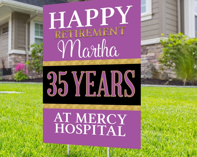 Retirement yard sign design, Digital file only, yard sign, retirement party gift, quarantine party, retirement party, sign