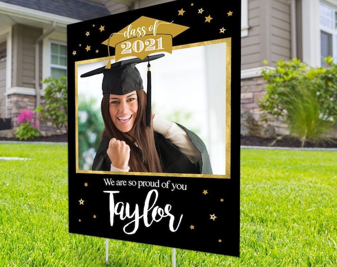 Class of 2022 Graduation, Digital file only, Photo Yard Sign design,High School Senior, Welcome Sign Congrats, Graduation lawn sign