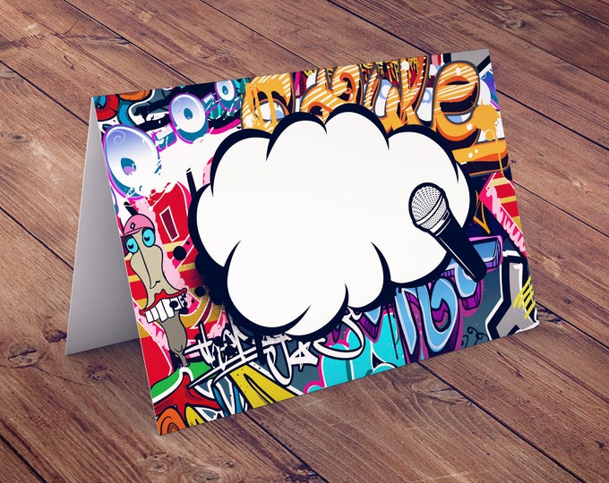 Set of 4 Food tents, fresh prince, baby shower, hip hop, birthday party, Baby Shower, 90s  Graffiti,trowback party decor