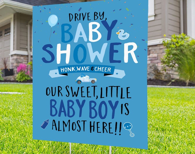 Drive by baby shower, yard sign design, Digital file only, yard sign, social distancing drive-by shower party, car parade, quarantine party