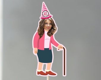 Digital Photo Cupcake Toppers, aged to perfection, milestone birthday, Funny Birthday Decorations, Birthday Decor, 30th, 40th, 50th, 60th