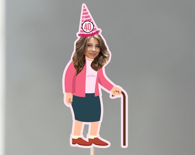 Digital Photo Cupcake Toppers, aged to perfection, milestone birthday, Funny Birthday Decorations, Birthday Decor, 30th, 40th, 50th, 60th