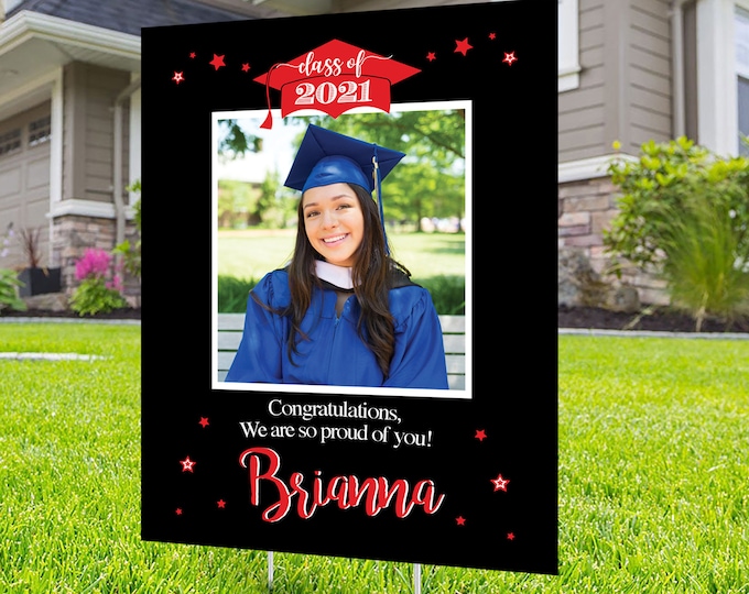 Class of 2022 Graduation, Digital file only, Photo Yard Sign design,High School Senior, Welcome Sign Congrats, Graduation lawn sign