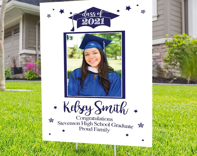 Class of 2022 Graduation, Digital file only, Photo Yard Sign design,High School Senior, Welcome Sign Congrats, Graduation lawn sign