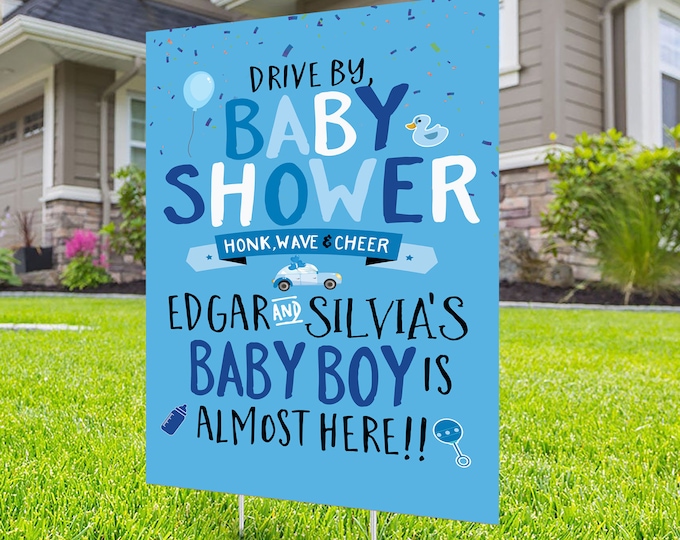 Drive by baby shower, yard sign design, Digital file only, yard sign, social distancing drive-by shower party, car parade, quarantine party