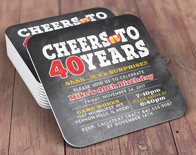 Cheers and Beers invitation, beer, 21st, 30th, 40th, 50th, 60th, 70th, Milestone birthday, digital file, aged to perfection