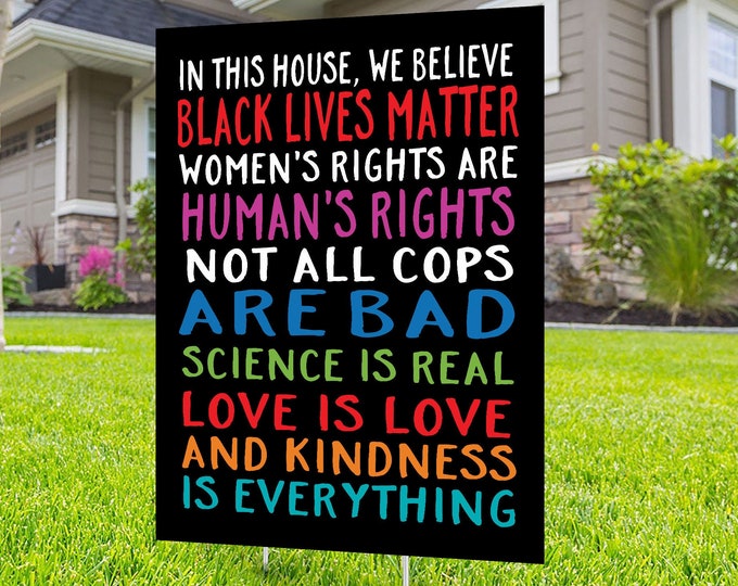Black lives matter yard sign design, Digital file only, No Hate sign, Black rights, human rights, Love thy neighbor, Kindness is everything