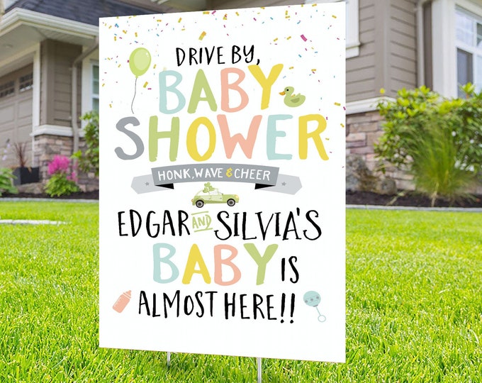 Drive by baby shower, yard sign design, Digital file only, yard sign, social distancing drive-by shower party, car parade, quarantine party