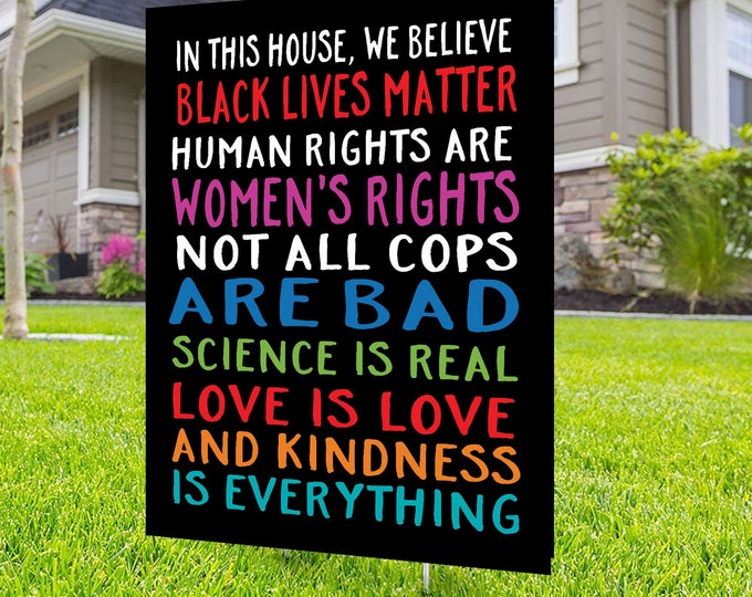 Black lives matter yard sign design, Digital file only, No Hate sign, Black rights, human rights, Love thy neighbor, Kindness is everything