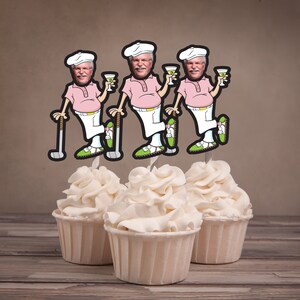 Digital Photo Cupcake Toppers, Retirement party, Golf party, Golf Par-tee Themed - Golf Cupcake Toppers - Golf Ball and Tee, funny