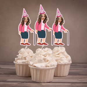 Digital Photo Cupcake Toppers, aged to perfection, milestone birthday, Funny Birthday Decorations, Birthday Decor, 30th, 40th, 50th, 60th