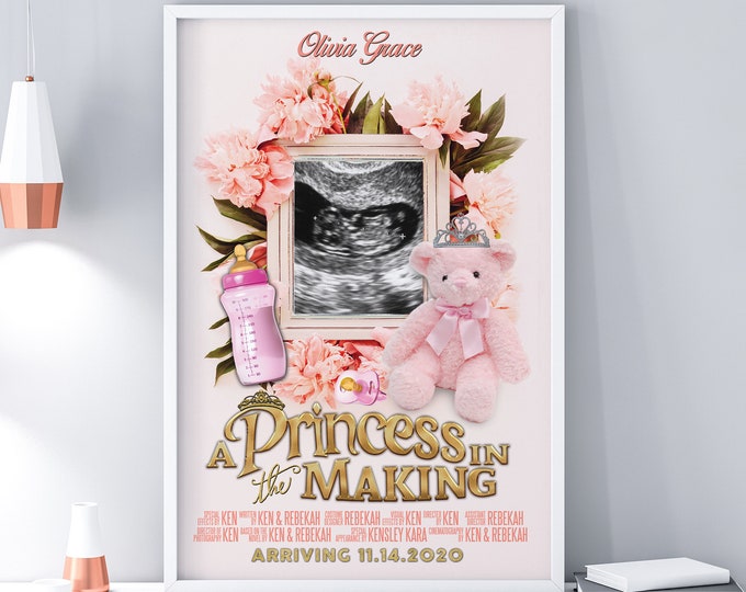 Baby shower gift, Customized movie Poster, Digital file only, Personalized Poster, new baby gift, Nursery art, Holiday gift