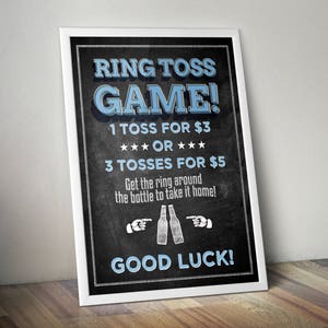 Ring Toss sign, Baby is brewing, Coed baby shower game Beer baby shower couples baby shower, BBQ, Printable file image 2