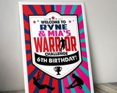 Welcome sign, party poster, warrior party, Ninja party, paintball party, Army party, gymnastics Party, Boot Camp, Obstacle course Il_170x135