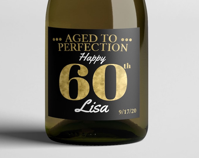 Any Age, digital wine labels, Aged to perfection, Cheers and beers, birthday, 30th, 40th, 50th, 60th, 70th, printable file only, milestone