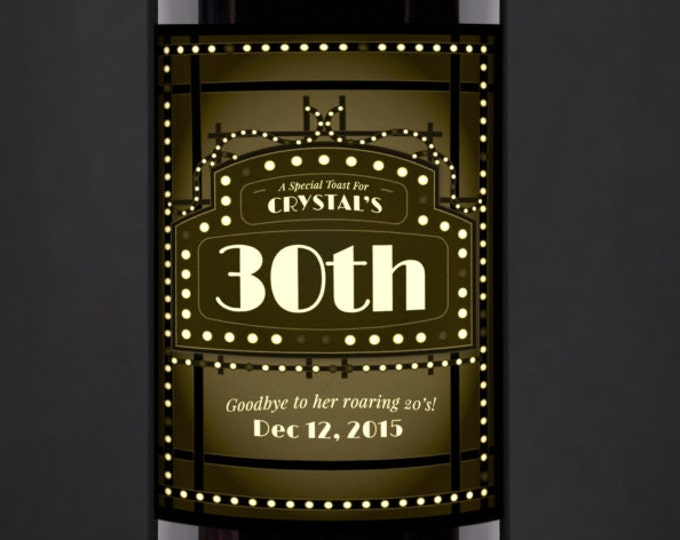 Roaring 20's, Great Gatsby, Beer or wine Labels, Cheers and beers, birthday, 30th, 40th, 50th, 60th,70th, Digital file only