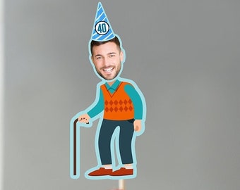 Digital Photo Cupcake Toppers, aged to perfection, milestone birthday, Funny Birthday Decorations, Birthday Decor, 30th, 40th, 50th, 60th