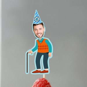 Digital Foto Cupcake Toppers, perfekt gealtert, runder Geburtstag, lustige Geburtstagsdekoration, Geburtstagsdeko, 30er, 40er, 50er, 60er