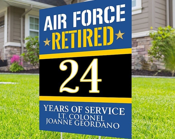 Air Force, Navy, Army, Marine, Digital file only, Retirement yard sign design,  yard sign, retirement party gift, retirement party,