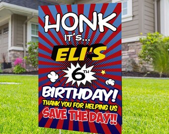 Joyeux anniversaire Yard Sign, fichier numérique uniquement, signe extérieur Honk, anniversaire de quarantaine, anniversaire Yard Sign, Happy Birthday Sign, Yard sign