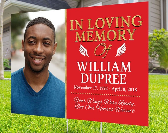 Yard sign, Funeral sign design, Digital file only, memorial sign, happy heavenly birthday, in memory of sign, Memorial birthday sign