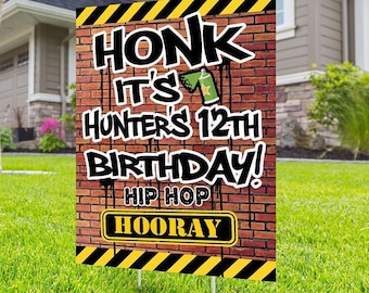Happy birthday Yard Sign, Honk outdoor sign, Quarantine Birthday , Digital file only, Birthday Yard Sign, Happy Birthday Sign, Yard sign
