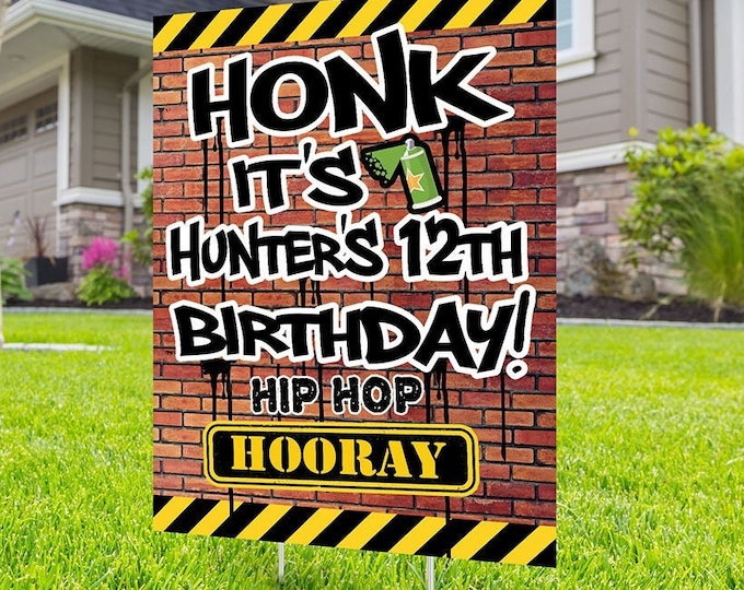 Happy birthday Yard Sign, Honk outdoor sign, Quarantine Birthday , Digital file only, Birthday Yard Sign, Happy Birthday Sign, Yard sign