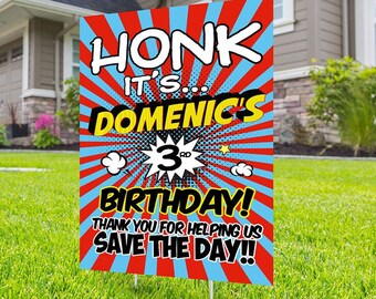 Joyeux anniversaire Yard Sign, fichier numérique uniquement, signe extérieur Honk, anniversaire de quarantaine, anniversaire Yard Sign, Happy Birthday Sign, Yard sign