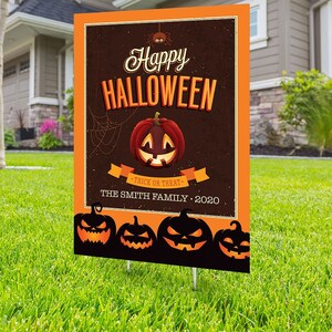 Halloween yard sign design, digital file only, Happy Halloween sign, Party Lawn Decorations, Trick or treat, Halloween Holiday sign