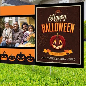 Halloween yard sign design, digital file only, Happy Halloween sign, Party Lawn Decorations, Trick or treat, Halloween Holiday sign
