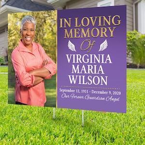 Yard sign, Funeral sign design, Digital file only, memorial sign, happy heavenly birthday, in memory of sign, Memorial birthday sign