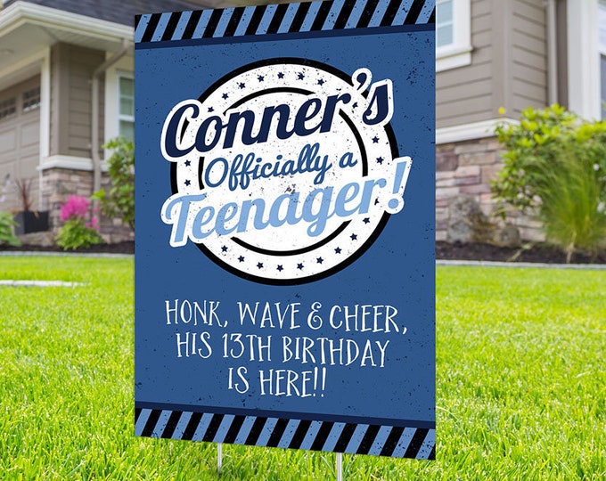 Drive by birthday parade, Digital file only, yard sign, social distancing drive-by birthday party, car birthday parade quarantine party, 13