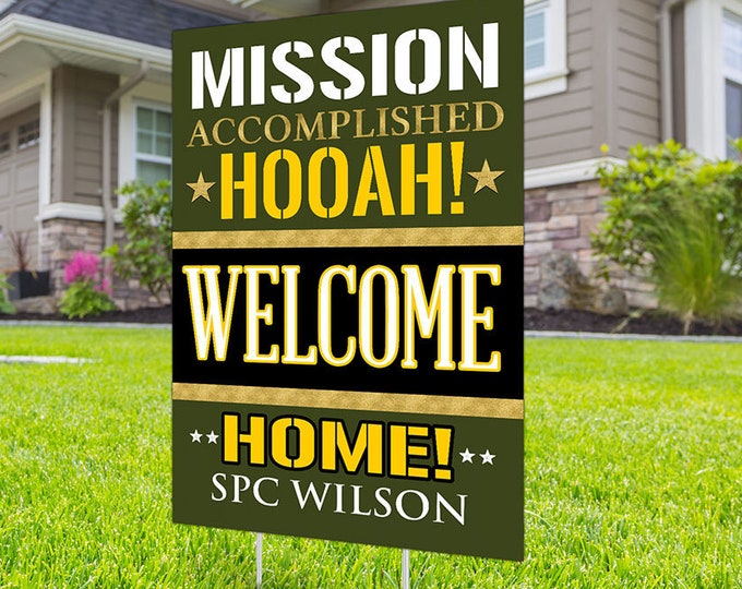 Army, Air Force, Navy, Marines, Digital file only, Welcome home lawn sign design, yard sign, retirement party gift, retirement party