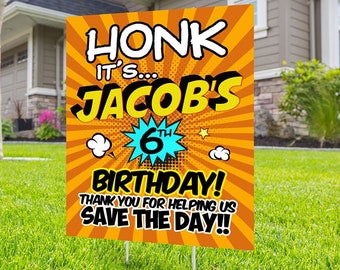 Joyeux anniversaire Yard Sign, fichier numérique uniquement, signe extérieur Honk, anniversaire de quarantaine, anniversaire Yard Sign, Happy Birthday Sign, Yard sign