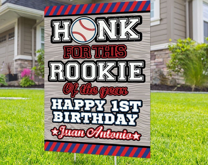 Baseball birthday yard sign design, Digital file only, yard sign, social distancing drive-by birthday party, quarantine party, sports sign