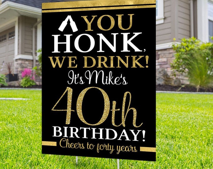 Happy birthday yard sign design, Digital file only, Honk outdoor sign, Quarantine Birthday, Birthday Aged to perfection, Happy Birthday Sign