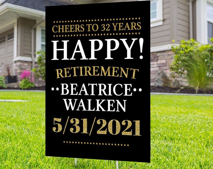 Retirement lawn sign design, Digital file only, yard sign, retirement party gift, quarantine party, retirement party, sign