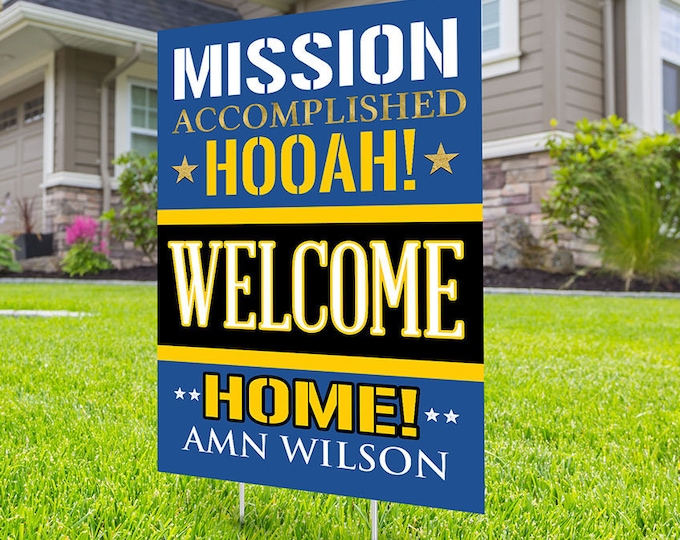 Army, Air Force, Navy, Marines, Digital file only, Welcome home lawn sign design, yard sign, retirement party gift, retirement party