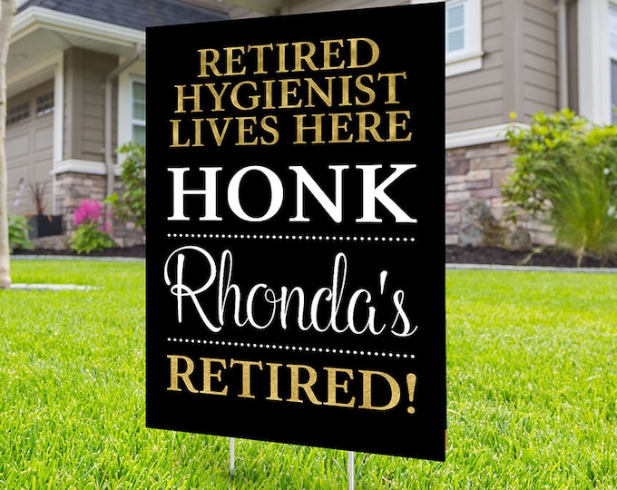 Retirement lawn sign design, Digital file only, yard sign, retirement party gift, quarantine party, retirement party, sign,