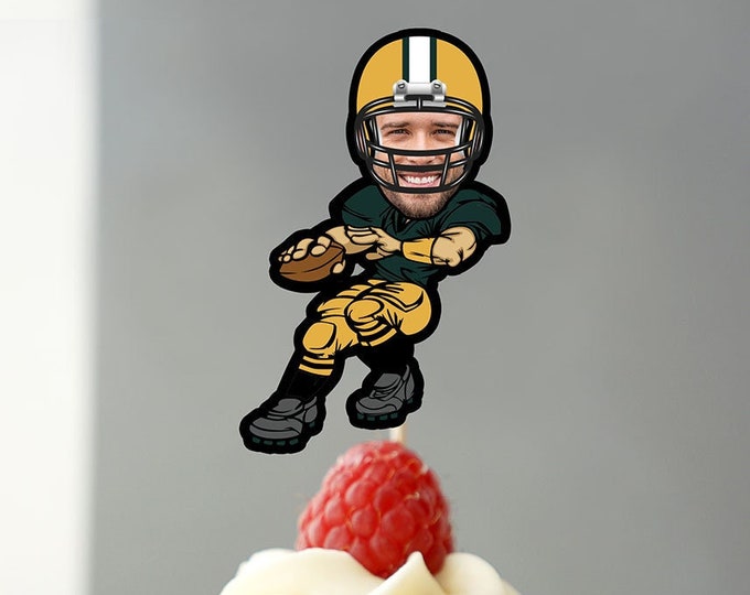 Helmet Photo Cupcake Toppers Digital File - Football  birthday, Football topper, boy birthday, All-Star, Sports theme, sports decor