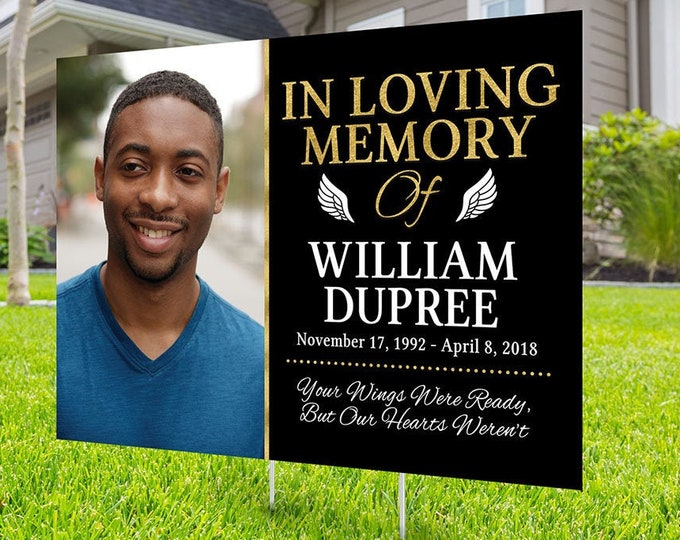 Yard sign, Funeral sign design, Digital file only, memorial sign, happy heavenly birthday, in memory of sign, Memorial birthday sign