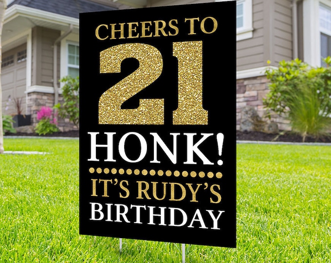 Happy birthday Yard Sign, Digital file only, Honk outdoor sign, Quarantine Birthday ,  Birthday Yard Sign, Happy Birthday Sign, Yard sign