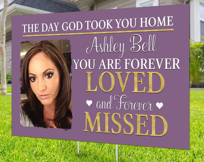 Yard sign, Funeral sign design, Digital file only, memorial sign, happy heavenly birthday, in memory of sign, Memorial birthday sign,